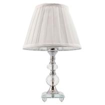 Abajur Cristal Mesa de Cabeceira Sala Quarto Branco Decoração Interruptor Com Cúpula Branca 35cm Ref. 181