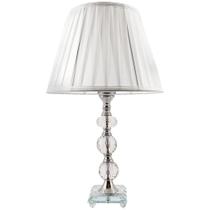 Abajur Cristal Mesa de Cabeceira Sala Quarto Decoração Interruptor Com Cúpula Branca 47cm Ref. 512