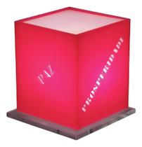 Abajur Cubo de Acrilico Rosa Chiclete - Ornare Abajur Cubo de Acrilico Rosa Chiclete - Ornare