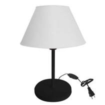 Abajur Cúpula Injetada Luminária de Mesa para Escritório Quarto Recepção Decoração Sala Moderno PRETO e BRANCO