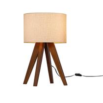 Abajur De Cabeceira Madeira Cúpula Luxo Tela Escritório