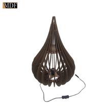 Abajur de Chão Gota Design Moderno Rustico 30,5x44cm Madeira Mdf Imbuia Bivolt