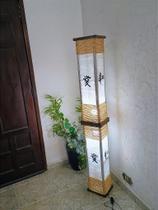 abajur de chão piso com ideograma rustico sala quarto 1,50 m altura