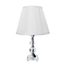 Abajur de cristal com cúpula drapeada branca 35cm Abajur de cristal com cúpula drapeada branca 35cm