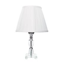 Abajur de cristal com cupula drapeada branca bivolt 35 cm