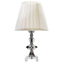 Abajur de cristal com cúpula drapeada branca bivolt 35 cm Abajur de cristal com cúpula drapeada branca bivolt 35 cm