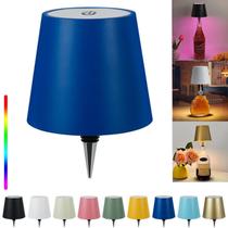 Abajur de garrafa sem fio TiGilt LED recarregável azul marinho Abajur de garrafa sem fio TiGilt LED recarregável azul marinho