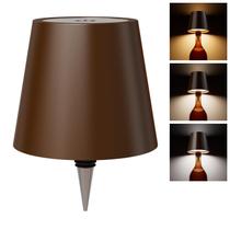 Abajur de garrafa sem fio WOKWOYIO LED recarregável marrom Abajur de garrafa sem fio WOKWOYIO LED recarregável marrom