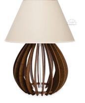 Abajur de Madeira Bola mesa de cabeceira/ Quarto/ Cabeceira Marrom - MEGAPLAST