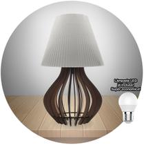 Abajur De Madeira Quarto Moderno Sala Cabeceira