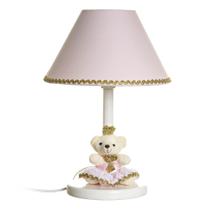 Abajur De Madeira Ursinha Princesa Quarto Bebê Infantil Menina