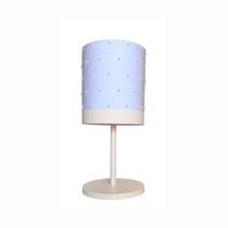 Abajur de Mesa 1 Foco 15W Perolas 4509 Tom Luz Iluminação Azul-Bebê/Branco