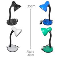 Abajur de Mesa Articulado E-27 Modelo Bivolt