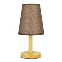 Abajur de Mesa Base de Madeira Quadrado - Marrom Abajur de Mesa Base de Madeira Quadrado - Marrom