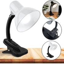 Abajur de Mesa Branco Garra Flexível Bocal Lâmpadas até 5W Abajur de Mesa Branco Garra Flexível Bocal Lâmpadas até 5W