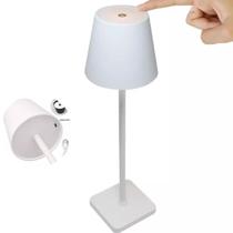 Abajur de Mesa Branco Luminária LED Portátil Touch USB