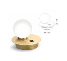 Abajur de Mesa Champanhe com globo leitoso botão liga/desliga - Old Artisan Abajur de Mesa Champanhe com globo leitoso botão liga/desliga - Old Artisan