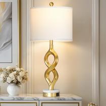 Abajur de Mesa Cinyirong 76 cm Dourado em Resina com Portas USB e LED Abajur de Mesa Cinyirong 76 cm Dourado em Resina com Portas USB e LED