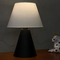 Abajur de Mesa Cone Alumínio Preta com Cúpula algodão Branca Abajur de Mesa Cone Alumínio Preta com Cúpula algodão Branca