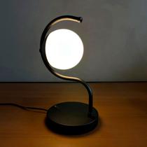 Abajur de Mesa Curvado Com interruptor Com Globo 10CM Com Lâmpada branco quente Para Cama, Sala, Quarto, Cabeceira