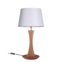 Abajur de Mesa Delicata Castanho Cúpula Branca Madelustre