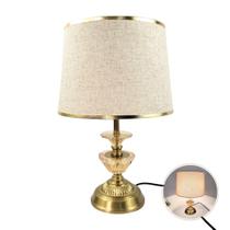 Abajur De Mesa Dourado Diamond Base Metal Com Cúpula Bivolt