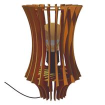 Abajur de Mesa em MDF - Cor: Marrom Abajur de Mesa em MDF - Cor: Marrom