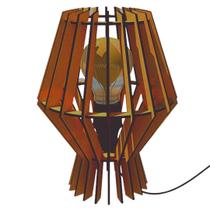 Abajur de Mesa em MDF - Cor: Marrom
