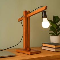 Abajur De Mesa Escandinavo Feito em Madeira Super Reforçado E Estiloso