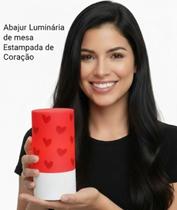 Abajur de mesa Estampada de Coração em Relevo sem aquecimento Lâmpada Led Deixe seu Ambiente Abajur de mesa Estampada de Coração em Relevo sem aquecimento Lâmpada Led Deixe seu Ambiente
