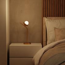 Abajur de Mesa Inclinado Moderno Com Interruptor com Globo Vidros Ambar, Fume ou transparente Iluminação Casa Sala, Quarto, Cabeceira Cama