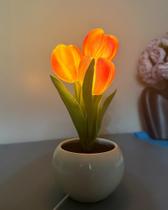 Abajur de Mesa LDJDSDS Tulipa Rosa Luz Noturna LED 21 x 10 cm
