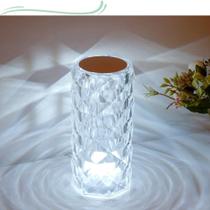 Abajur de mesa Led Touch Luminária Cristal Usb Diamante