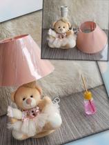 Abajur de mesa luminária ursinho docinho infantil menina quarto bebê