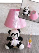 Abajur de mesa luminária ursinho panda infantil menina quarto bebê
