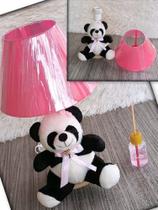 Abajur de mesa luminária ursinho panda infantil menina quarto bebê