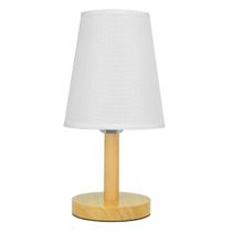 Abajur de Mesa Quadrado Madeira 30x15cm Branco