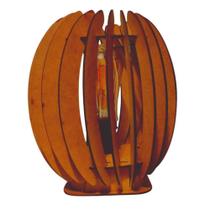Abajur de Mesa Ravena MDF Corte à Laser Bocal E-27 Marrom Lenobre
