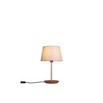 Abajur de Mesa Slim 35cm Castanho Cúpula Algodão Cru Madelustre