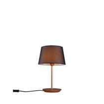 Abajur de Mesa Slim 35cm Castanho Cúpula Preta Madelustre Abajur de Mesa Slim 35cm Castanho Cúpula Preta Madelustre