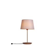 Abajur de Mesa Slim 45cm Castanho Cúpula Algodão Cru Madelustre Abajur de Mesa Slim 45cm Castanho Cúpula Algodão Cru Madelustre