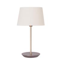 Abajur de Mesa Slim 45cm Castanho Cúpula Branca Madelustre