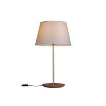 Abajur de Mesa Slim 52cm Castanho Cúpula Algodão Cru Madelustre