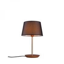 Abajur de Mesa Slim 52cm Castanho Cúpula Preta Madelustre Abajur de Mesa Slim 52cm Castanho Cúpula Preta Madelustre