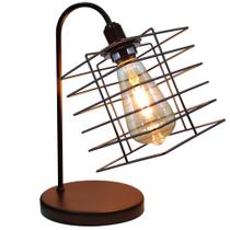 Abajur de Quarto Luminária Industrial Aramado boxy Preta