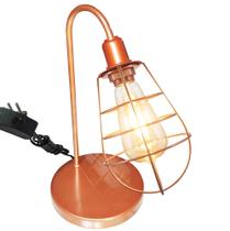 Abajur de Quarto Luminária Industrial Aramado Lampshape Cobr