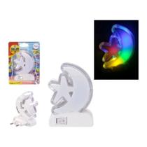 Abajur De Tomada Infantil Quarto Luz Noturna Led Lua Estrela Multifuncional