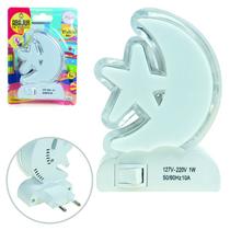 Abajur de Tomada Lua Estrela luminária Quarto Infantil Bivolt