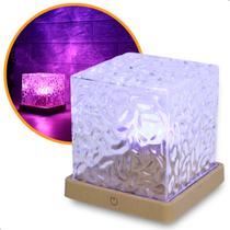Abajur Decorativo Cubo Luminária RGB Colorida Efeito Piscina