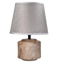 Abajur Decorativo De Cerâmica Cor Tipo Madeira Com Lâmpada